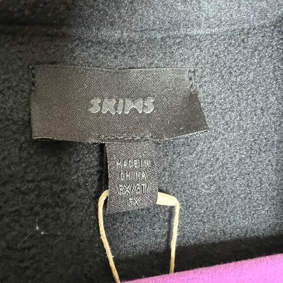 NEW SKIMS Cozy Fleece Wrap Jacket in Onyx Black Size 3X - Picture 5 of 11